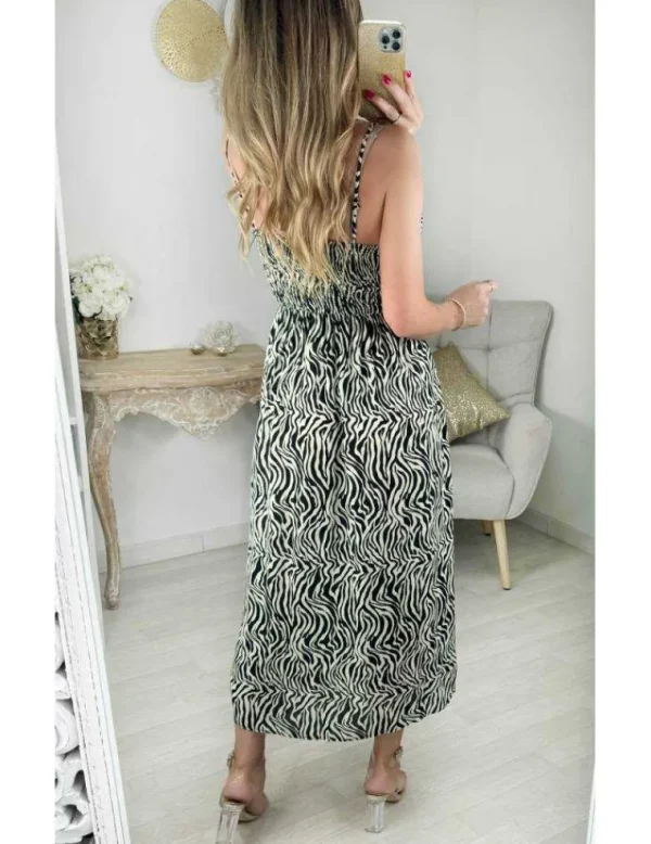 My Look Féminin robe longue et ajourée " zébra" Fashion