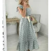 My Look Féminin robe longue vichy kaki Clearance