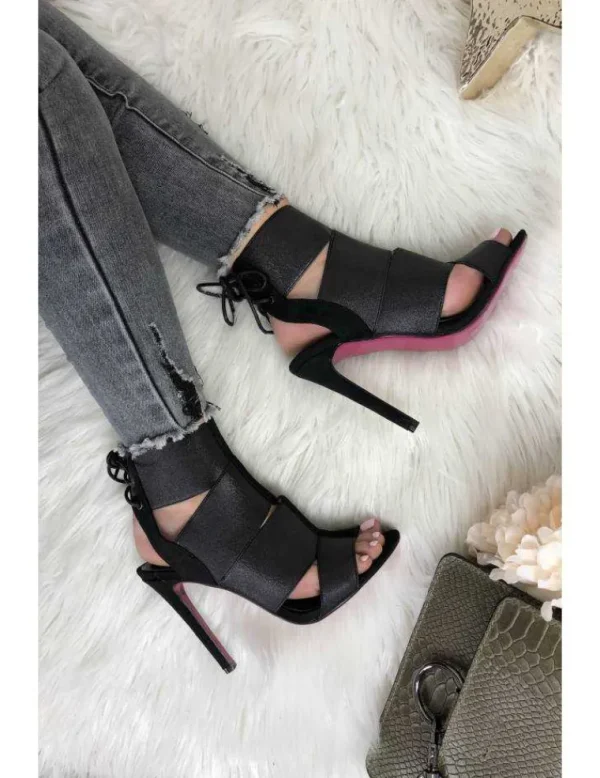 My Look Féminin Sandales à talon "black coup de coeur" Online