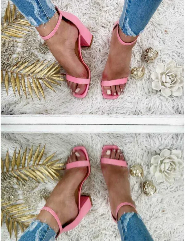My Look Féminin sandales à talons rose Clearance