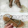 My Look Féminin sandales bi-matière kaki Sale