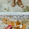 My Look Féminin sandales style cuir dorées Fashion