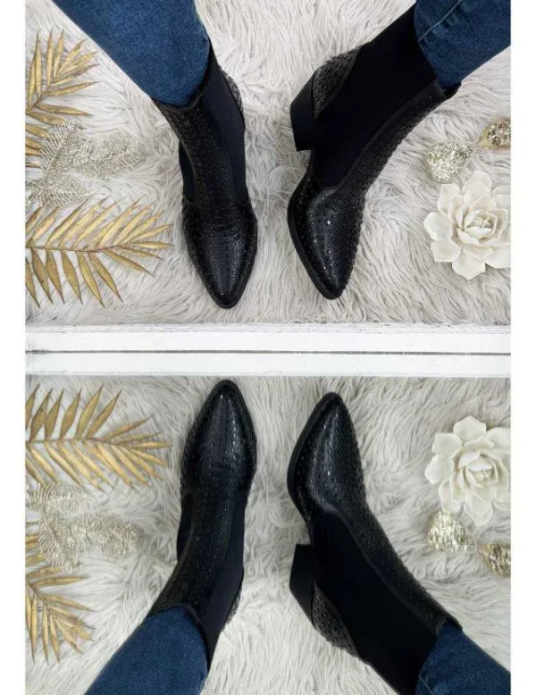 My Look Féminin santiags style cuir et clous noirs Outlet