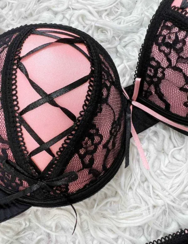 My Look Féminin Soutien-gorge " Pink & Black " Discount