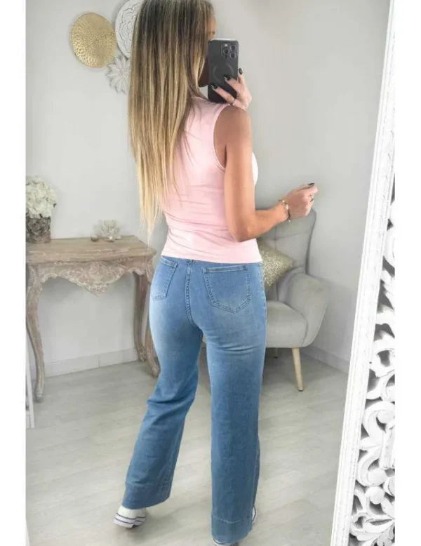 My Look Féminin Top rose pâle lycra Best