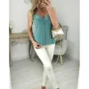 My Look Féminin top vert d'eau col v en dentelle Hot