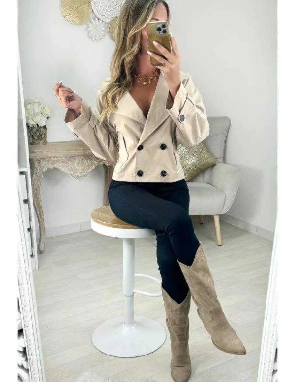 My Look Féminin Trench beige court Outlet