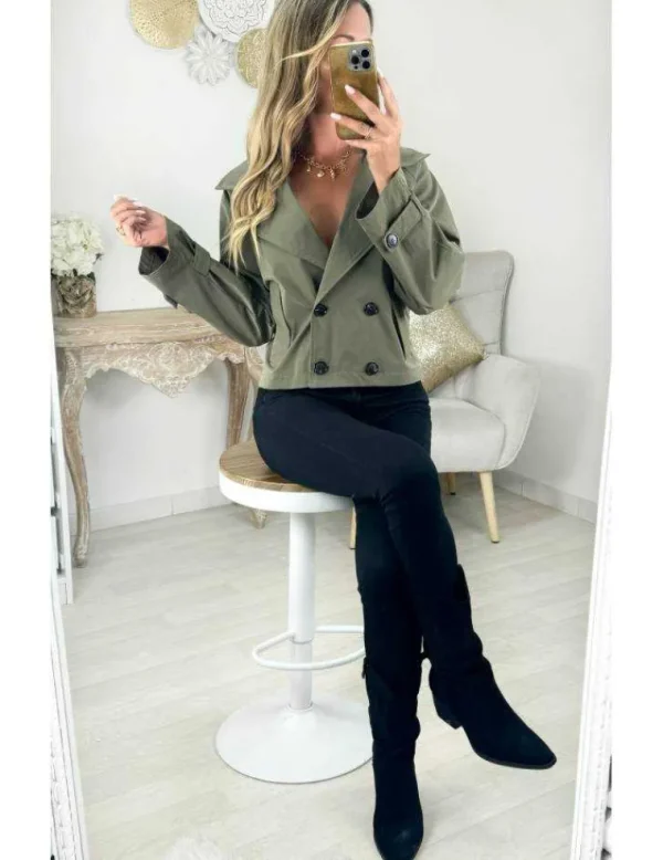 My Look Féminin Trench kaki court Fashion